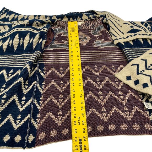 Anthropologie Srod Butterflies Sweater Womens S Aztec Cardigan Open Front Boho - Picture 11 of 12